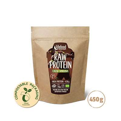 Raw Protein – Kakao Spirulina 450 g ROH BIO